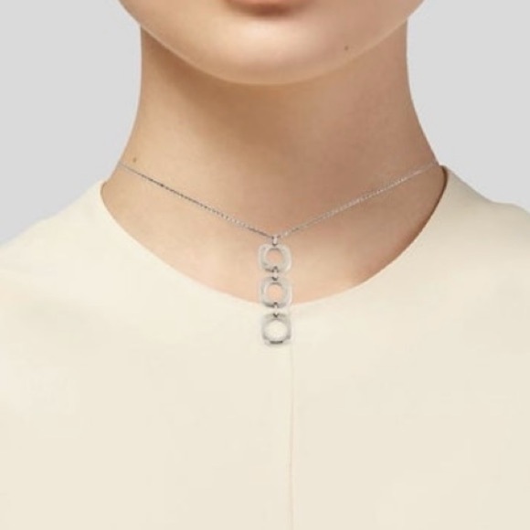 Tiffany & Co. Square Cushion Triple Drop Pendant Necklace Sterling Silver Rare - Picture 5 of 6